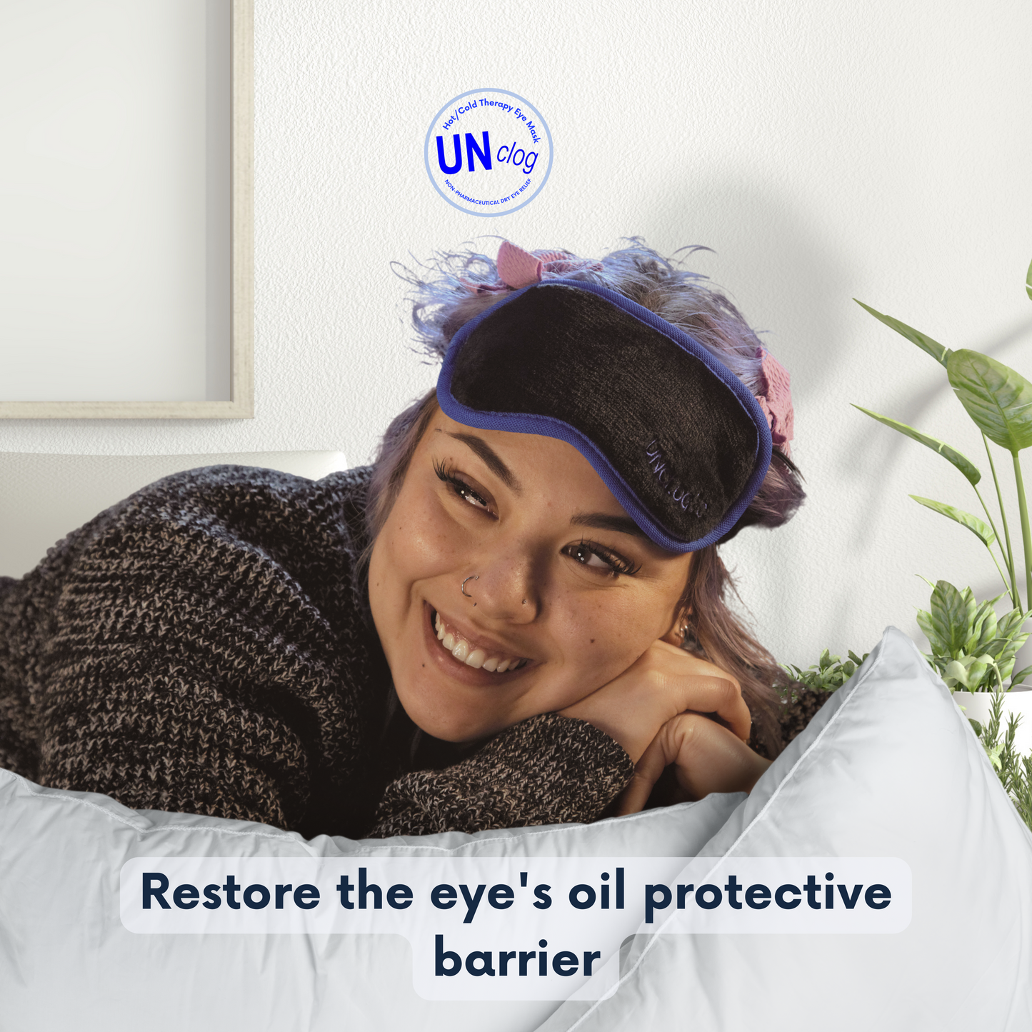 Gentle warmth eye mask designed for dry, itchy eyes