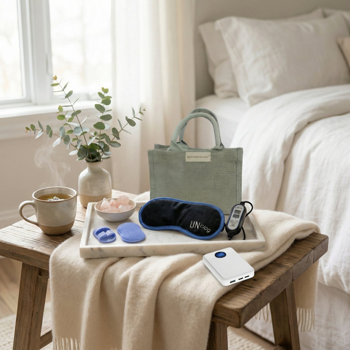Heated Eye Mask + Power Bank Kit | Plug-In Warm Compress